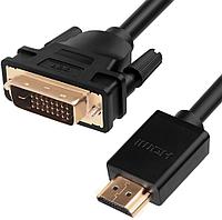 Greenconnect Кабель HDMI-DVI 10.0m черный, OD7.3mm, 28/28 AWG, позолоченные контакты, 19pin AM / 24+1M AM