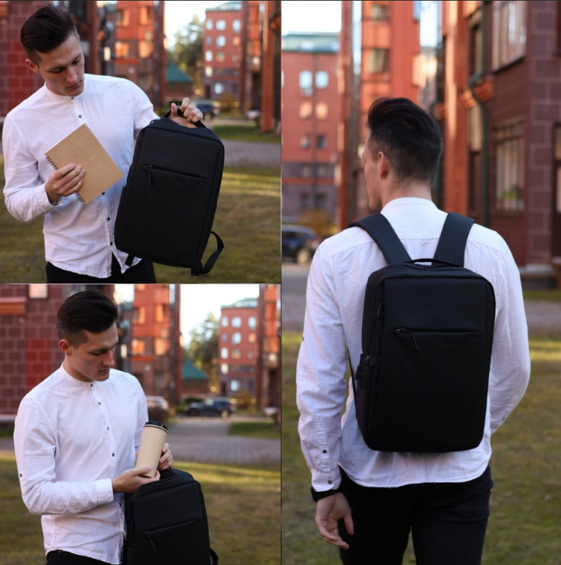 Городской рюкзак Lifestyle с USB и отделением для ноутбука до 17.72" Черный - фото 1 - id-p196949318