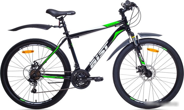 Велосипед AIST Quest Disc 26 р.18 2022 (черный/зеленый) - фото 1 - id-p210499849
