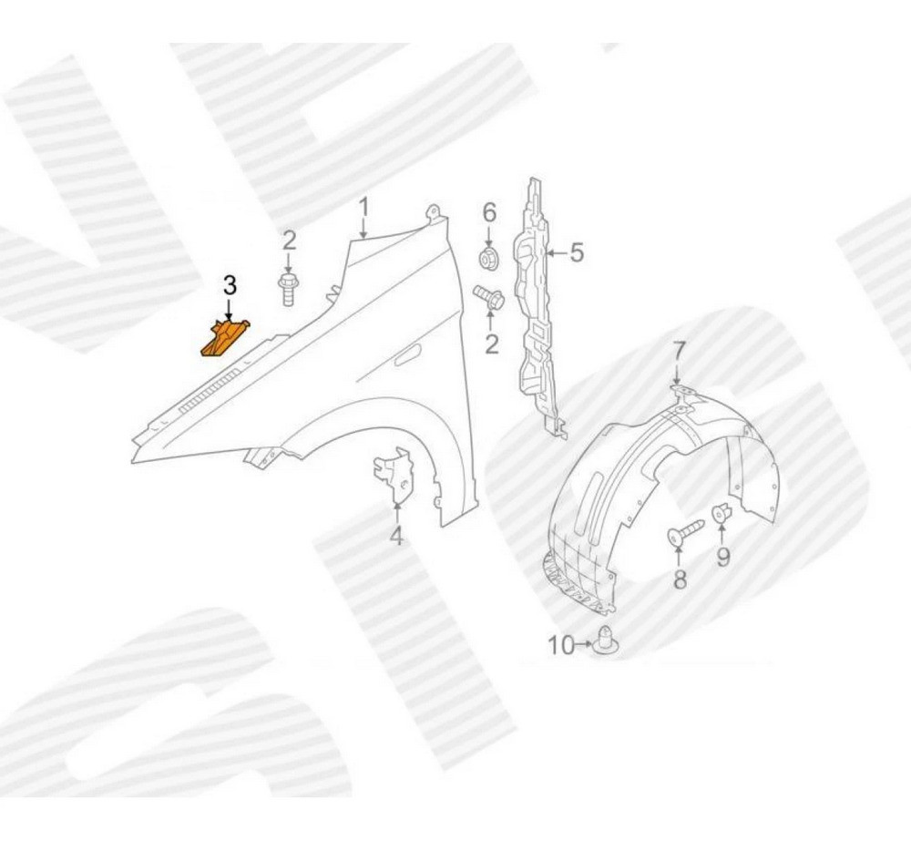 Кронштейн крыла для Hyundai Elantra VI (AD) - фото 2 - id-p213557397