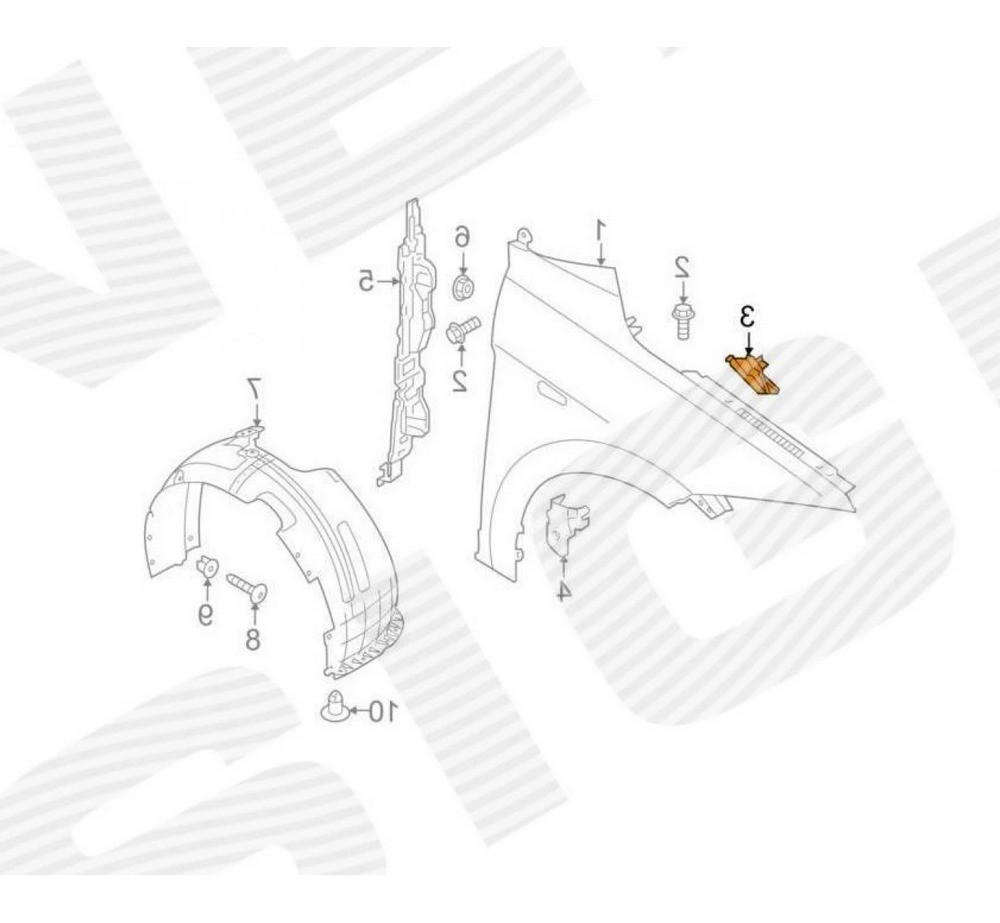 Кронштейн крыла для Hyundai Elantra VI (AD) - фото 2 - id-p213557398