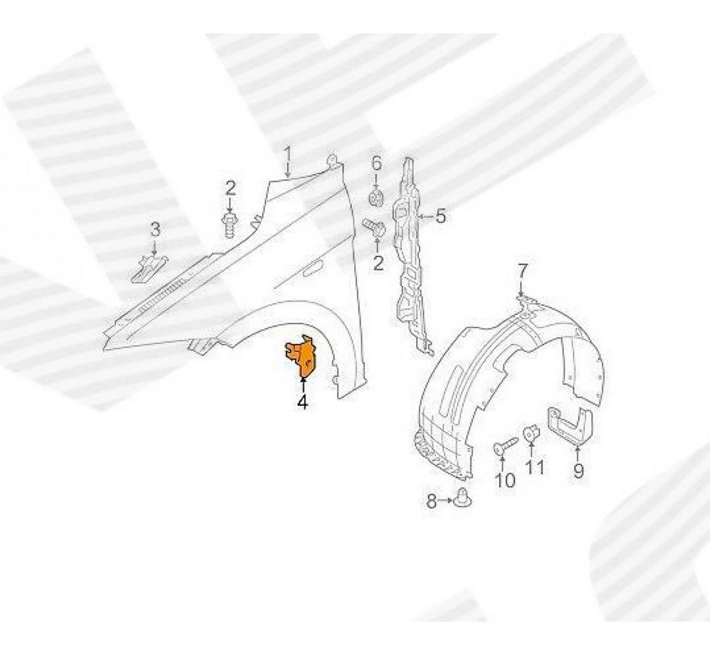 Кронштейн крыла для Hyundai Elantra VI (AD) - фото 2 - id-p213557399