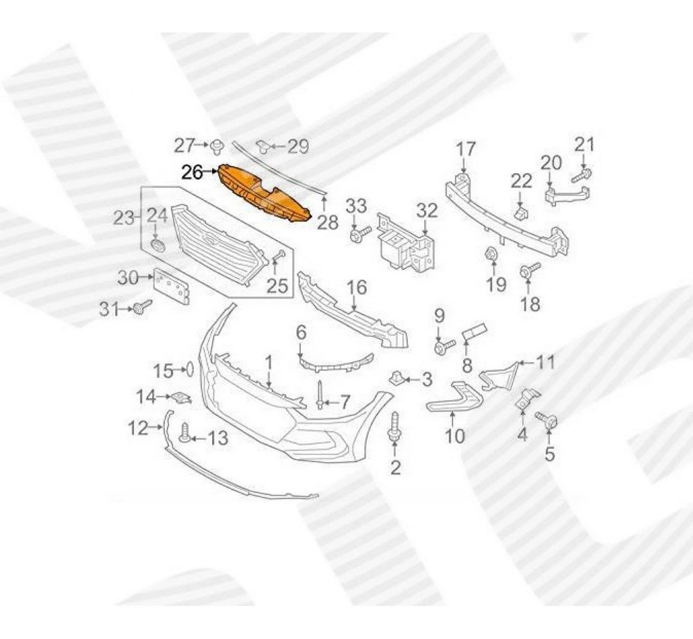Дефлектор радиатора для Hyundai Elantra VI (AD) - фото 2 - id-p213557406