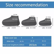 Силиконовые защитные чехлы для обуви от дождя и грязи с подошвой S (черный), фото 2