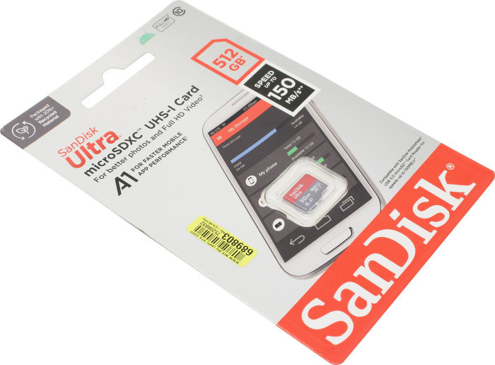 Карта памяти SanDisk Ultra SDSQUAC-512G-GN6MN microSDXC Memory Card 512Gb UHS-I U1 Class10 A1 - фото 1 - id-p214339649