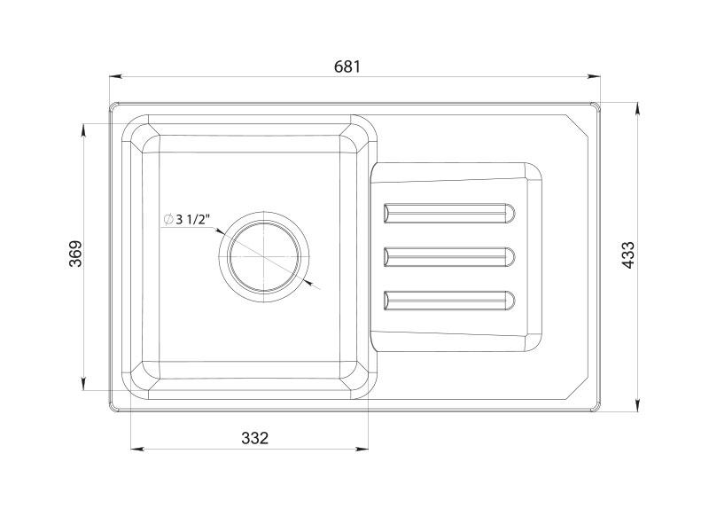 Мойка для кухни GRANFEST SMART GF-SM 680L Бежевый - фото 3 - id-p214358080