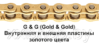 Цепь приводная DID 525ZVM-X2 (Х-ринг) золото/золото (102 звена) - фото 4 - id-p214380910