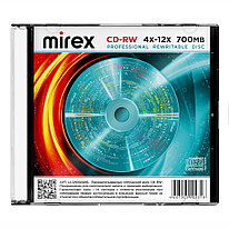 Диск CD-RW Mirex, 700MB, 4-12x, Slim Case (1 штука)