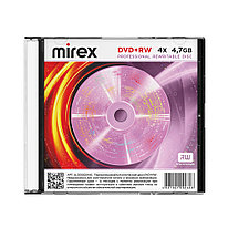 Диск DVD+RW Mirex, 4.7GB, 4x, Slim Сase (1 штука)