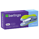 Степлер №24/6, 26/6 Berlingo "Office Soft" до 25л., пластиковый корпус, белый, фото 2