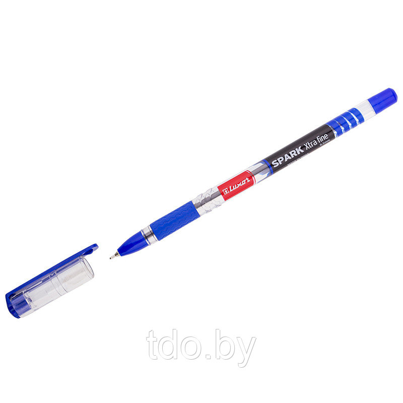 Ручка шариковая Luxor "Spark" синяя, 0,7мм, грип - фото 1 - id-p214381792