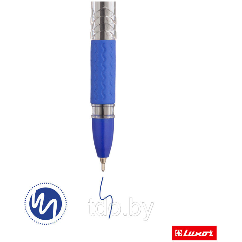Ручка шариковая Luxor "Spark" синяя, 0,7мм, грип - фото 3 - id-p214381792