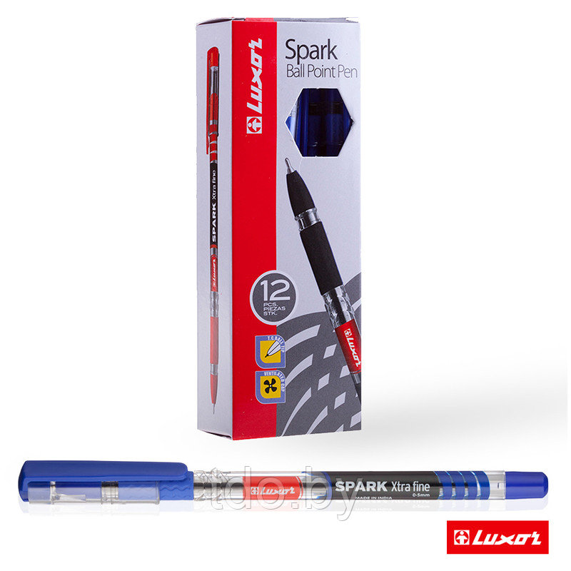 Ручка шариковая Luxor "Spark" синяя, 0,7мм, грип - фото 6 - id-p214381792