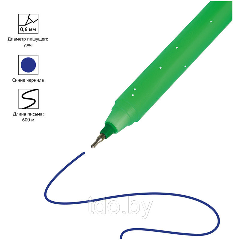 Ручка шариковая OfficeSpace "Funfair neon" синяя, 0,6мм, на масляной основе - фото 3 - id-p214381818