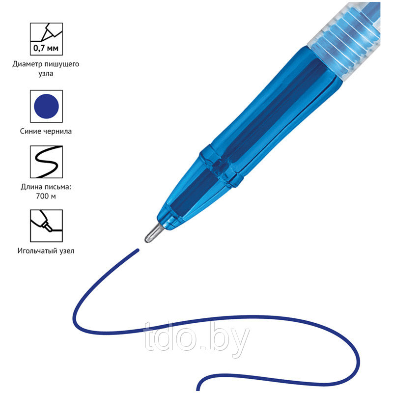 Ручка шариковая OfficeSpace "N-Joy" синяя, 0,7мм, на масляной основе - фото 3 - id-p214382137