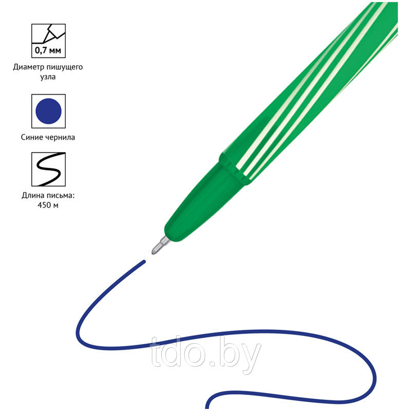 Ручка шариковая OfficeSpace "Spiny" синяя, 0,7мм, корпус ассорти - фото 3 - id-p214382340