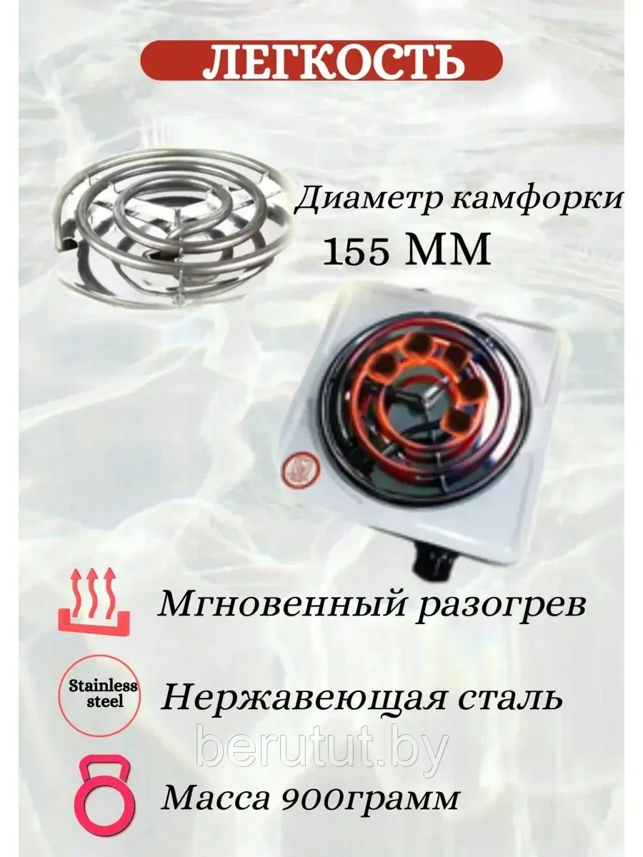 Настольная плита электрическая HOT PLATE JX-1010B 1000 Вт - фото 9 - id-p214382341