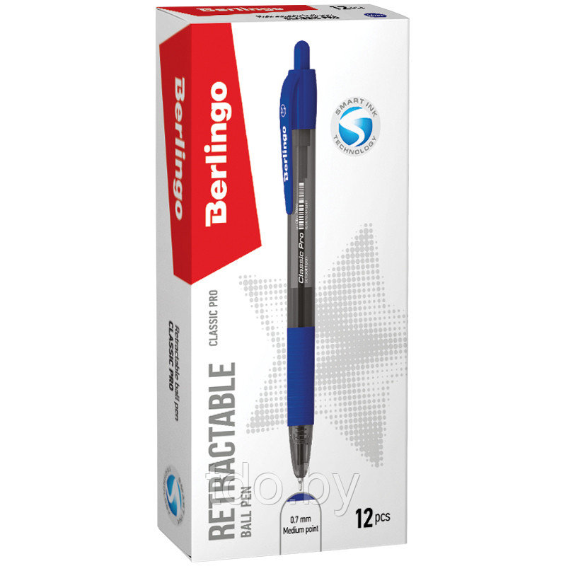 Ручка шариковая автоматическая Berlingo "Classic Pro" синяя, 0,7мм, грип - фото 3 - id-p214382354