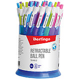 Ручка шариковая автоматическая Berlingo "Triangle" синяя, 0,7мм, трехгран. корпус ассорти, в стакане, фото 2