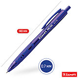 Ручка шариковая автоматическая Luxor "Micra" синяя, 0,7мм, грип, фото 3