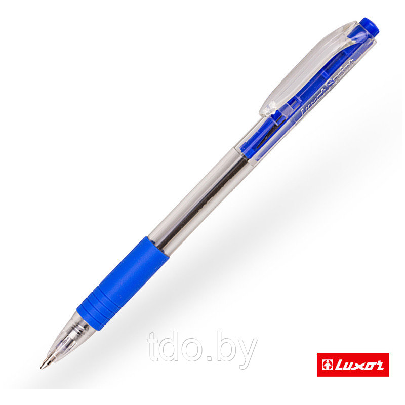 Ручка шариковая автоматическая Luxor "Sprint" синяя, 1,0мм, грип - фото 2 - id-p214382375