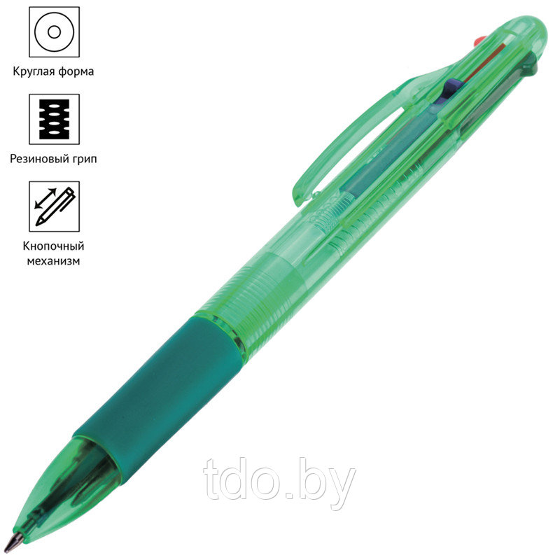 Ручка шариковая автоматическая OfficeSpace 04цв., 0,7мм, грип - фото 2 - id-p214382383