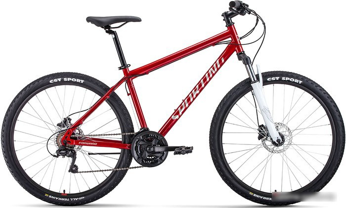 Велосипед Forward Sporting 27.5 3.2 HD р.17 2022 (темно-красный/серебристый) - фото 1 - id-p210499548