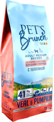 Сухой корм для собак Pet's Brunch Adult Medium Breeds с телятиной - фото 1 - id-p214387960