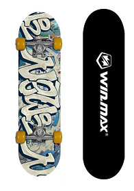 Скейтборд Winmax (кит.клен), колесо 50х36 мм., (белый граффити) ABEC-7 , WME05015Z2