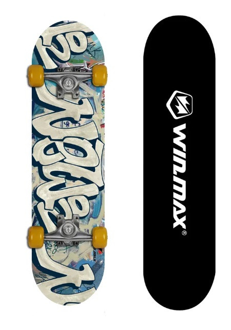 Скейтборд Winmax (кит.клен), колесо 50х36 мм., (белый граффити) ABEC-7 , WME05015Z2 - фото 1 - id-p214390022