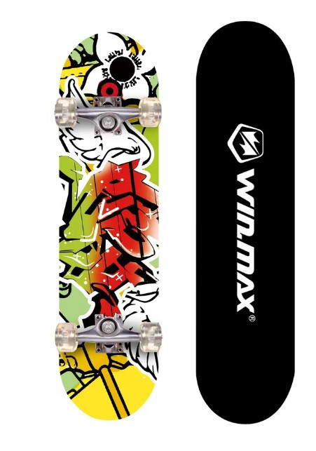 Скейтборд Winmax (кит.клен), колесо 50х36 мм., (граффити крылья) ABEC-7 , WME05220Z3