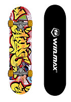 Скейтборд Winmax (кит.клен), колесо 50х36 мм., (желтый граффити) ABEC-7 , WME05015Z1