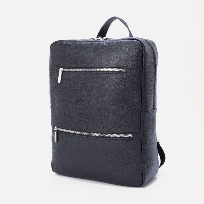 Рюкзак на молнии, 2 наружных кармана, цвет чёрный - фото 1 - id-p214391260