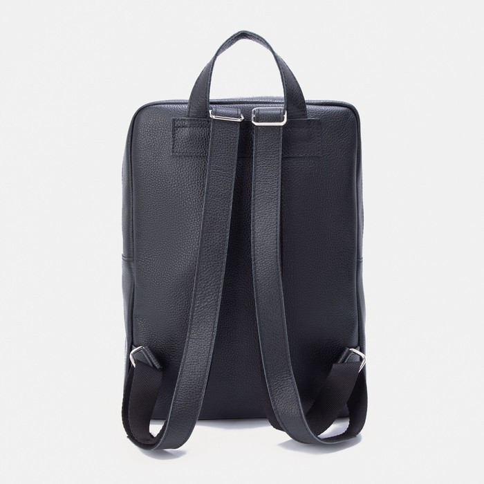 Рюкзак на молнии, 2 наружных кармана, цвет чёрный - фото 3 - id-p214391260