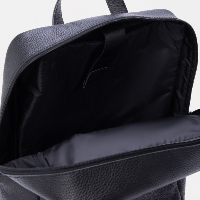 Рюкзак на молнии, 2 наружных кармана, цвет чёрный - фото 5 - id-p214391260
