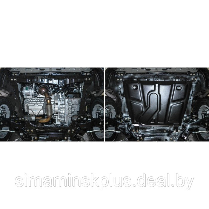 Защита картера и КПП Автоброня для Changan CS75 АКПП 2015-2020, сталь 1.8 мм, с крепежом, 111.08905.1 - фото 3 - id-p214391361
