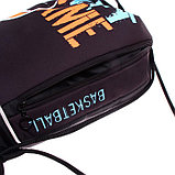 Мешок для обуви с карманом 430 х 360 х 90 мм, с расширением, ручка-петля, светоотражающая полоса, Оникс, фото 3