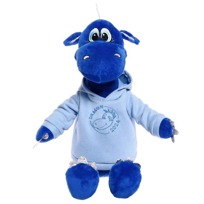 Мягкая игрушка «Дракон Дизель в толстовке», 25 см, цвет синий - фото 1 - id-p214391871