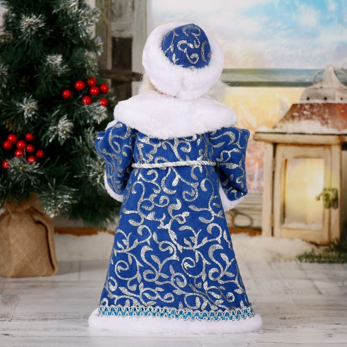 Дед Мороз "Посох с кристаллом" двигается, 38 см, синий - фото 4 - id-p214392793