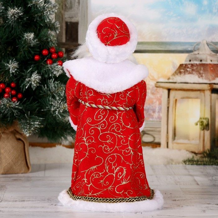 Дед Мороз "Посох с кристаллом" двигается, 38 см, красный - фото 4 - id-p214392794