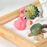 Сад Дзен "Будда и фламинго" белый песок 2,5х21,5х13 см, фото 3