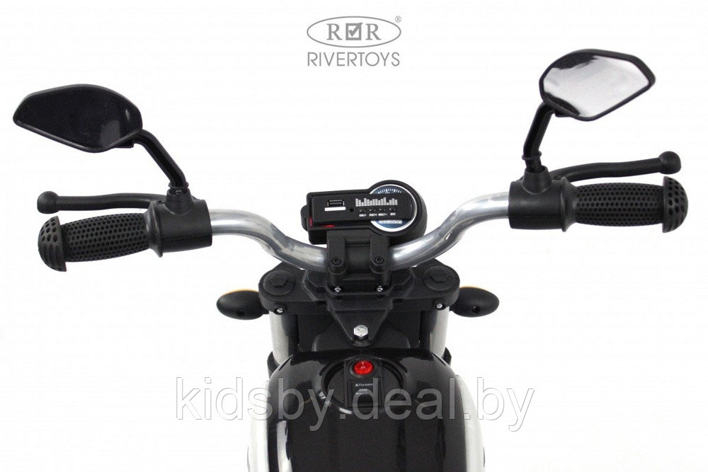 Детский электромотоцикл RiverToys Z111ZZ (черный) - фото 4 - id-p214394873