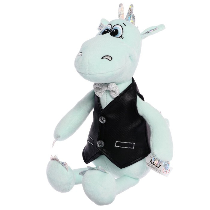 Мягкая игрушка «Дракон Дизель в жилетке», 25 см, цвет мятный - фото 2 - id-p214394890