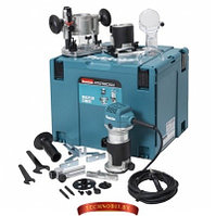 Фрезер кромочный Makita RT0702CX2J (710W, кейс MakPac, + 2 основания в компл.)