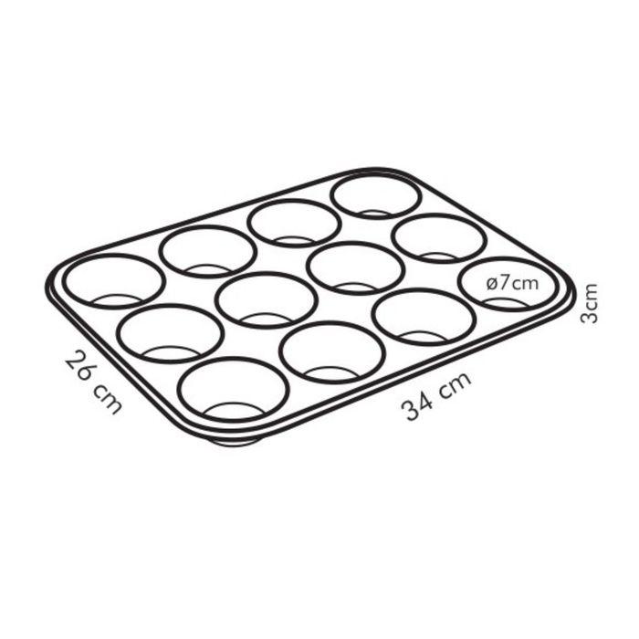 Форма «12 пышек» для выпечки Tescoma Delicia, сталь с антипригарным покрытием - фото 2 - id-p214394739