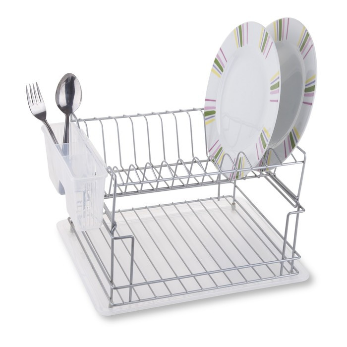 Сушилка для посуды и приборов, настольная, с поддоном, цвет хром, KB010 - фото 1 - id-p214394095