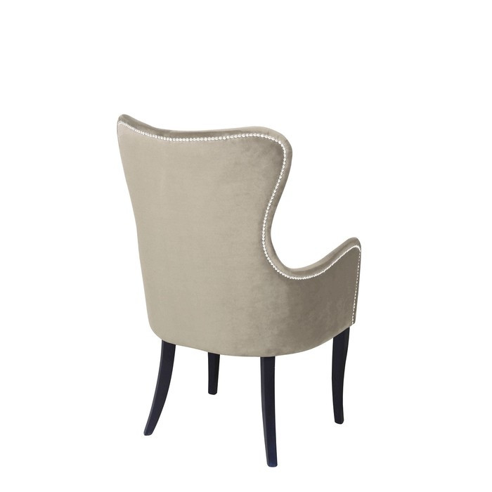 Кресло «Лари», ткань велюр, молдинг бронза, опоры массив венге, цвет боне - фото 2 - id-p214396410