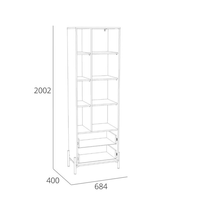Шкаф с ящиками Нуар 011.78, 684х400х2002, Хаки - фото 3 - id-p214396433