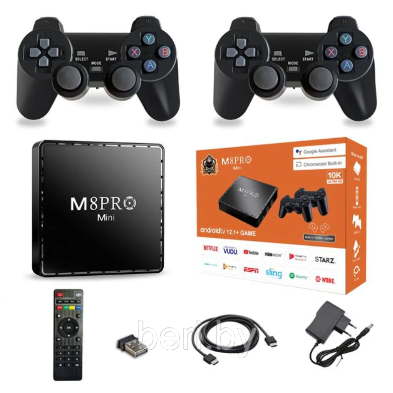 2 в 1 Игровая приставка GAME STICK + TV-приставка M8 Pro Mini Android 12.1 + 2 беспроводных геймпада, 4/64 Гб - фото 2 - id-p214395740