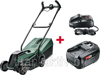 Газонокосилка аккумуляторная BOSCH CityMower 18 (18.0 В, 1 акк., 4.0 А/ч, Li-Ion, шир. 340 мм, выс.